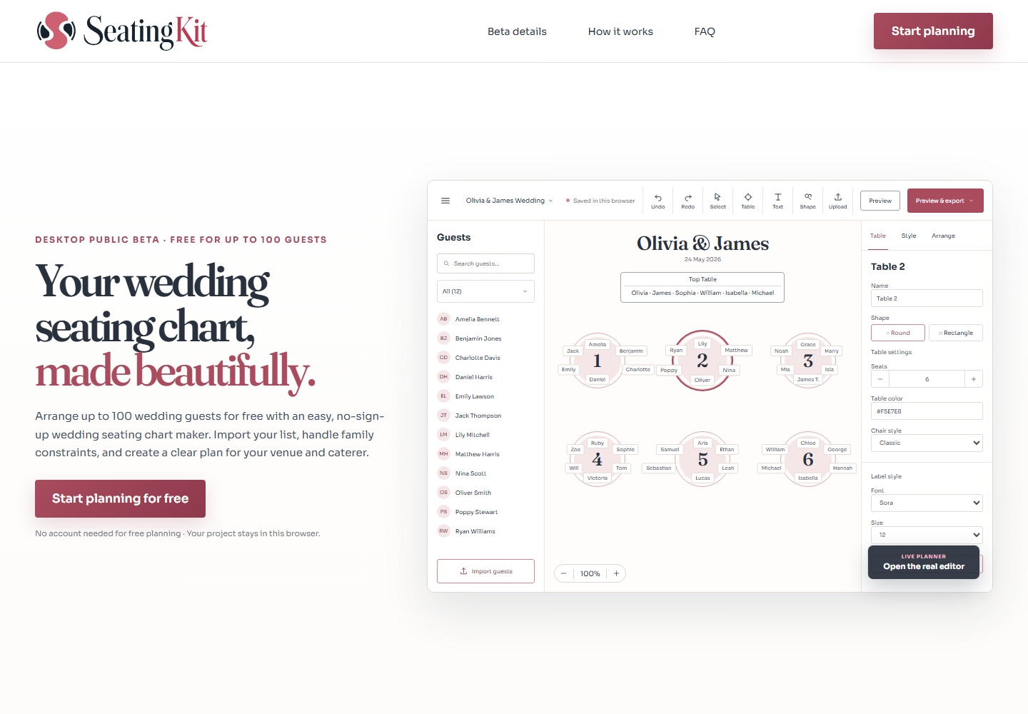 Seating Chart Maker preview