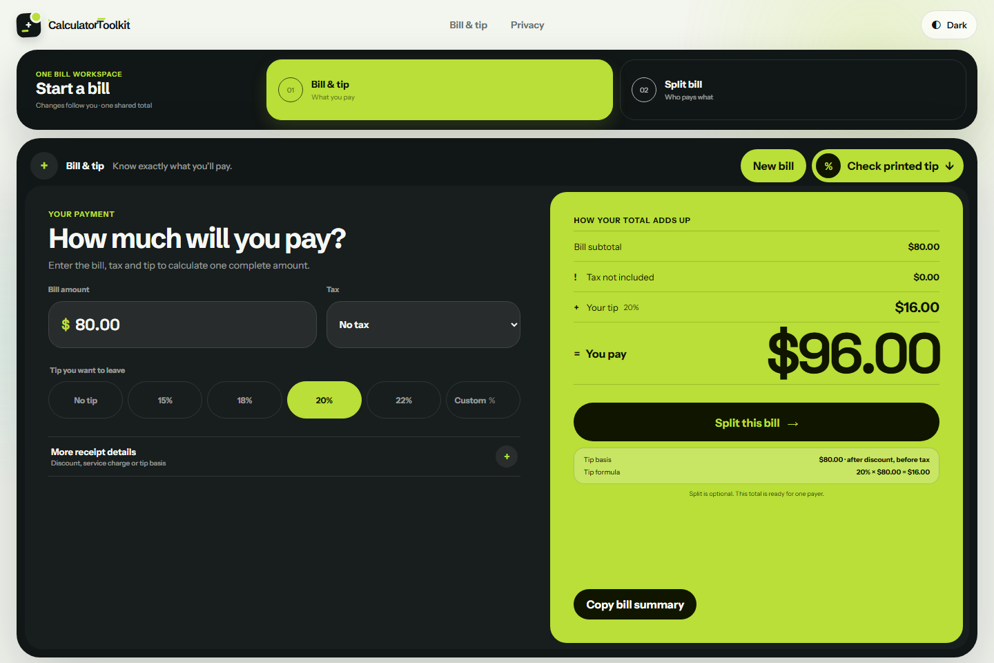 How to Use a Tip Calculator With Tax and Split a Bill